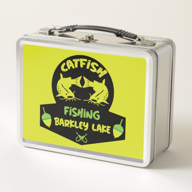 Catfishing Lake Barkley Kentucky Metal Lunch Box (Front)