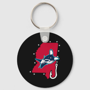 Catfishing Mississippi Flag Fishing Rod T Shirt Keychain