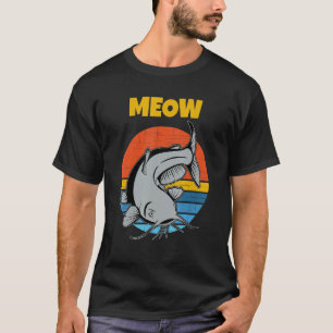 Catfishing Retro Sunset  Meow Catfish T-Shirt
