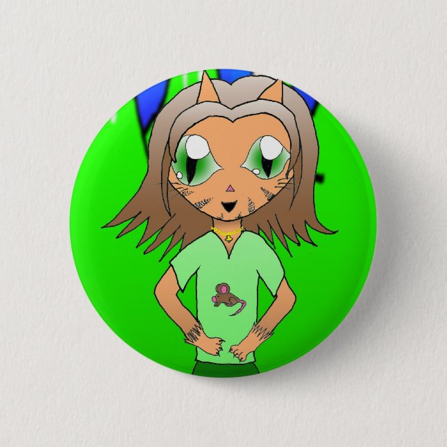CatGirl 2 Inch Round Button (Front)