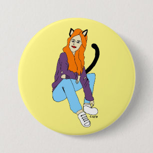 catgirl 3 inch round button
