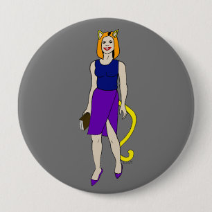 catgirl 4 inch round button