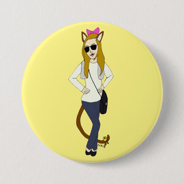 catgirl  button (Front)