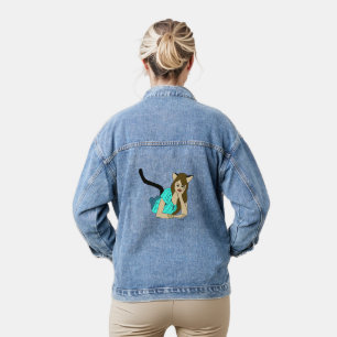 catgirl button denim jacket