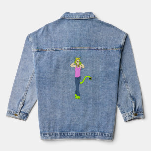 catgirl button denim jacket