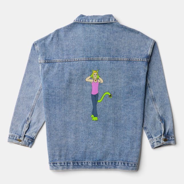 catgirl button denim jacket (Back)
