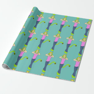 catgirl button wrapping paper