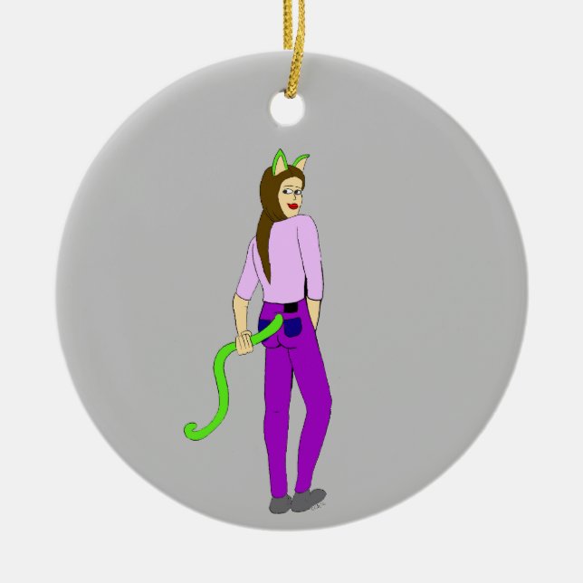 catgirl    ceramic ornament (Front)