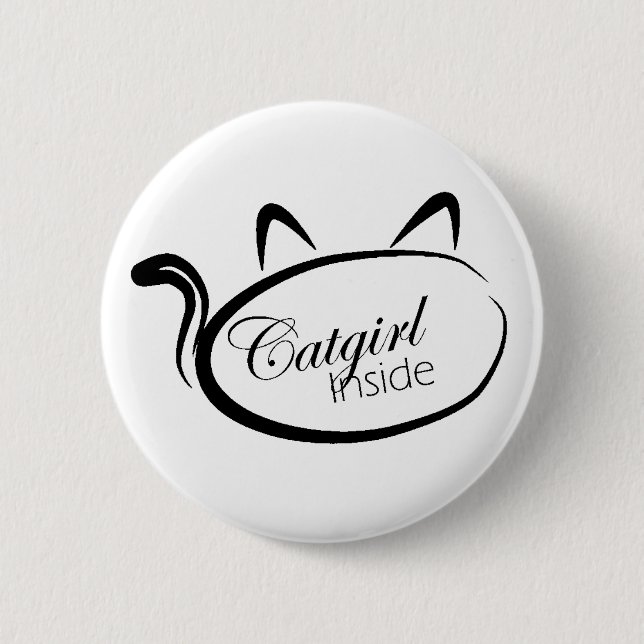 Catgirl inside 2 inch round button (Front)