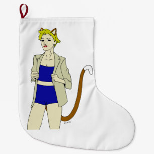 catgirl large christmas stocking
