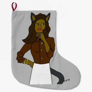 catgirl large christmas stocking
