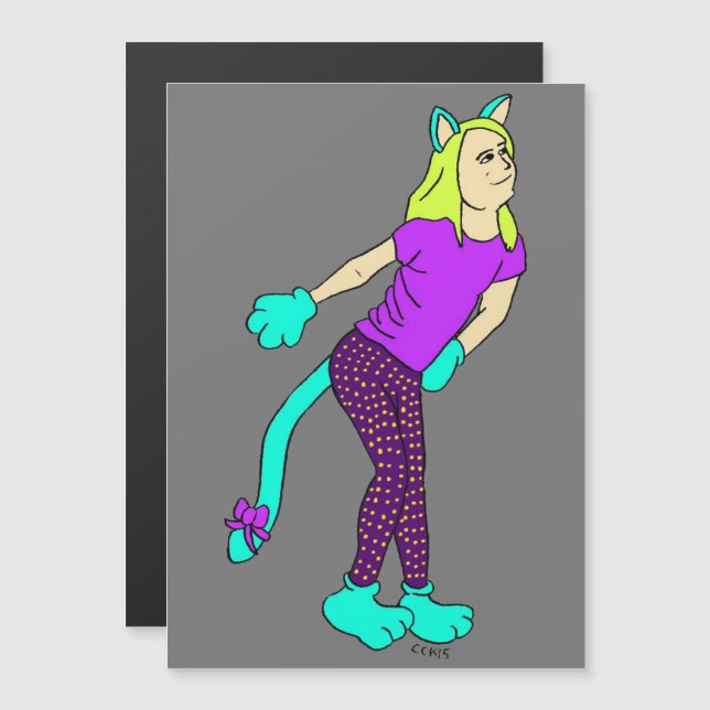 catgirl   magnet (Front/Back)