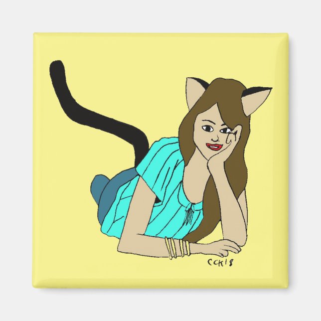 catgirl  magnet (Front)