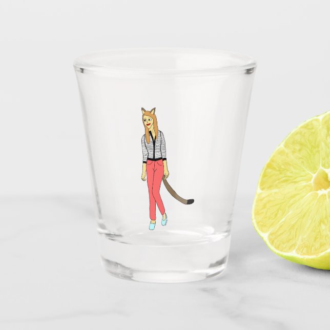 catgirl   shot glass (Front)