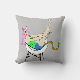 catgirl throw pillow