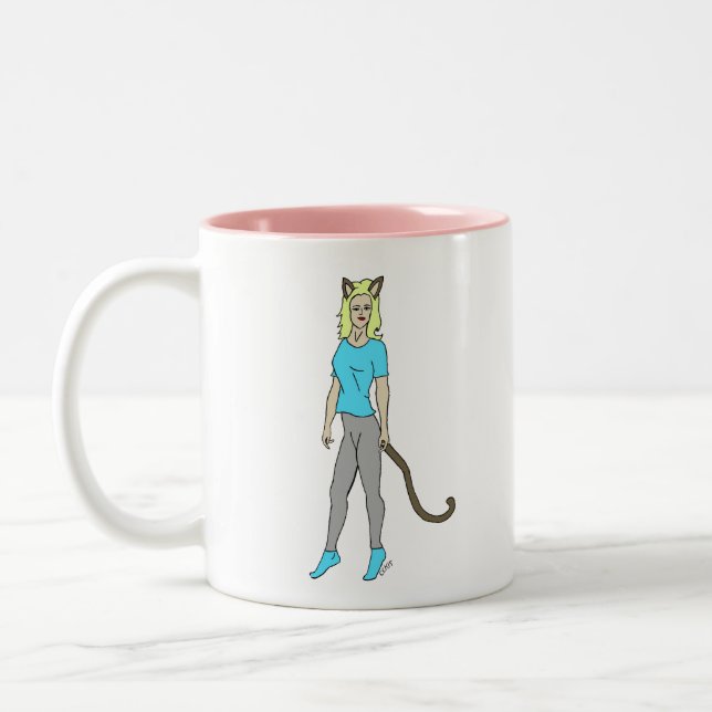 catgirl Two-Tone coffee mug (Left)
