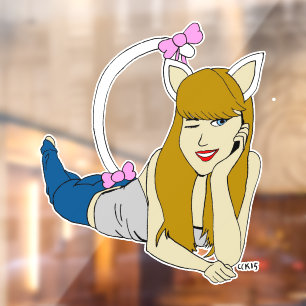 catgirl window cling