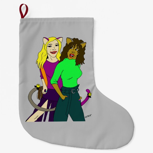 catgirls large christmas stocking (Front)