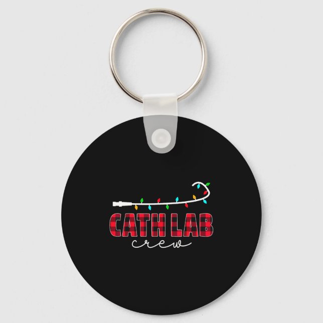 Cath Lab Crew Cardiology Nurse Rad Tech Christmas  Keychain (Front)