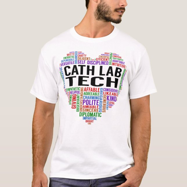 Cath Lab Tech Heart T-Shirt (Front)
