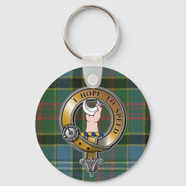 Cathcart Tartan & Badge Keychain (Front)