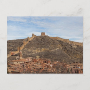 Cathedral and city walls Albarracín, Aragon Spain Postcard
