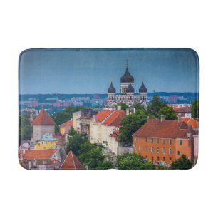 Cathedral and Cityscape   Estonia Bath Mat