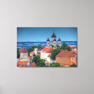 Cathedral and Cityscape   Estonia Canvas Print