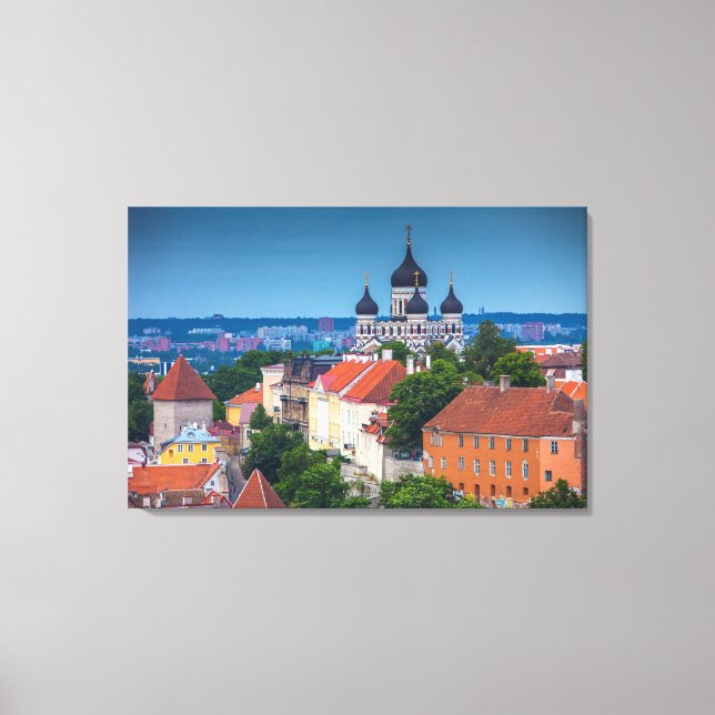 Cathedral and Cityscape | Estonia Canvas Print (Front)