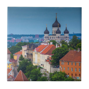 Cathedral and Cityscape   Estonia Tile