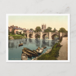 Cathedral and Wye Bridge, Hereford, Herefordshire Postcard