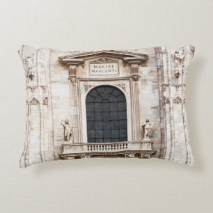 Cathedral church of Milan. Beautiful Italian templ Accent Pillow