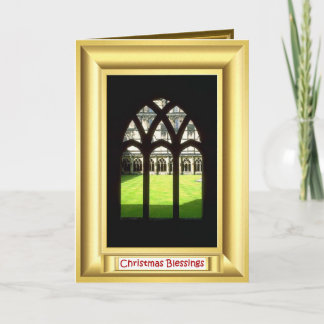 Cathedral cloister, England Holiday Card