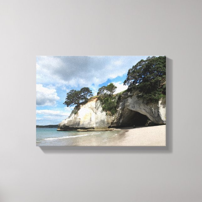 Cathedral Cove Coromandel Peninsula New Zealand Canvas Print (Front)