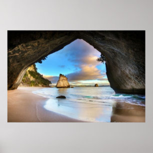 Cathedral Cove Serene Beach Poster