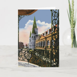 Cathedral From Balcony Christmas Holiday Card