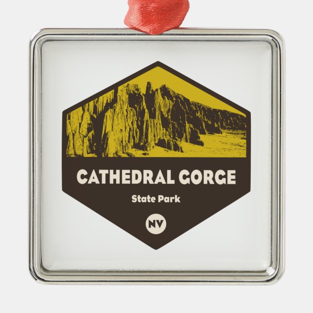 Cathedral Gorge State Park Metal Ornament (Front)