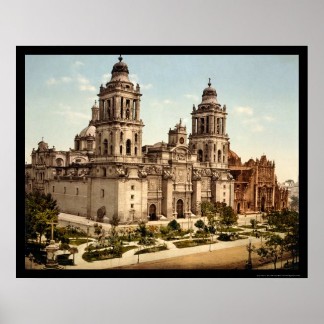 Cathedral in Mexico City 1899 Poster (Front)