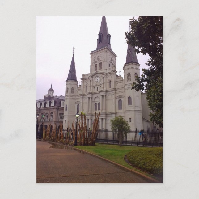 Cathedral In Rain, New Orleans Postcard (Front)