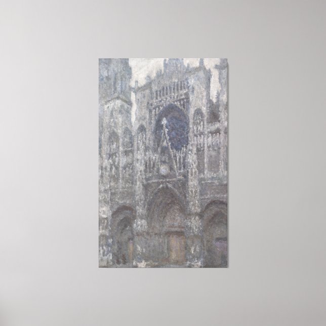 Cathedral in Rouen Portal Grey Weather by Monet Canvas Print (Front)