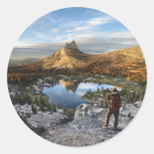 Cathedral Lake / Peak - Yosemite - John Muir Trail Classic Round Sticker