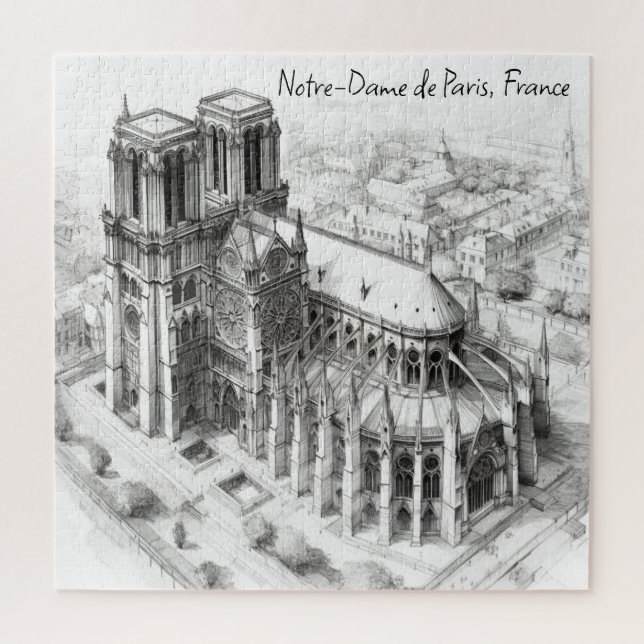 Cathedral Notre-Dame de Paris, France Jigsaw Puzzle (Vertical)