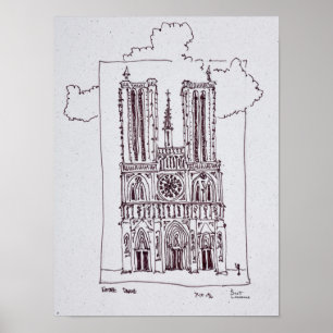 Cathedral Notre-Dame de Paris   Ille de la Cite Poster