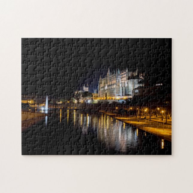 Cathedral of Palma de Mallorca at night - Spain Jigsaw Puzzle (Horizontal)