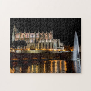Cathedral of Palma de Mallorca at night - Spain Jigsaw Puzzle