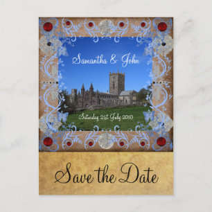 Cathedral Photoframe Save the Date Postcard
