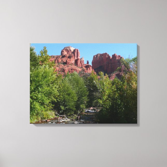 Cathedral Rock and Stream in Sedona Arizona Canvas Print (Front)
