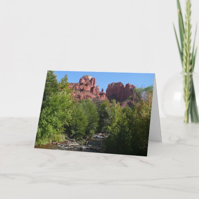 Cathedral Rock and Stream in Sedona Arizona Card (Front)