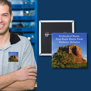 Cathedral Rock, Arizona 2 Inch Square Button