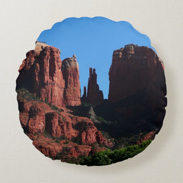 Cathedral Rock in Sedona Arizona Monument Round Pillow (Front)